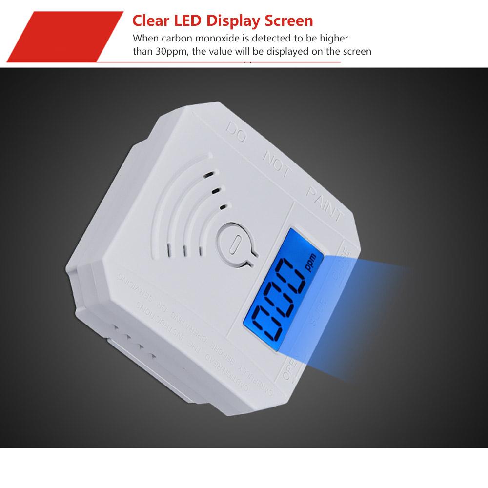 Máy Dò Khói Co Carbon Monoxide Vận Hành Bằng Pin Với Màn Hình Hiển Thị Led Với 2 Chế Độ Cảnh Báo