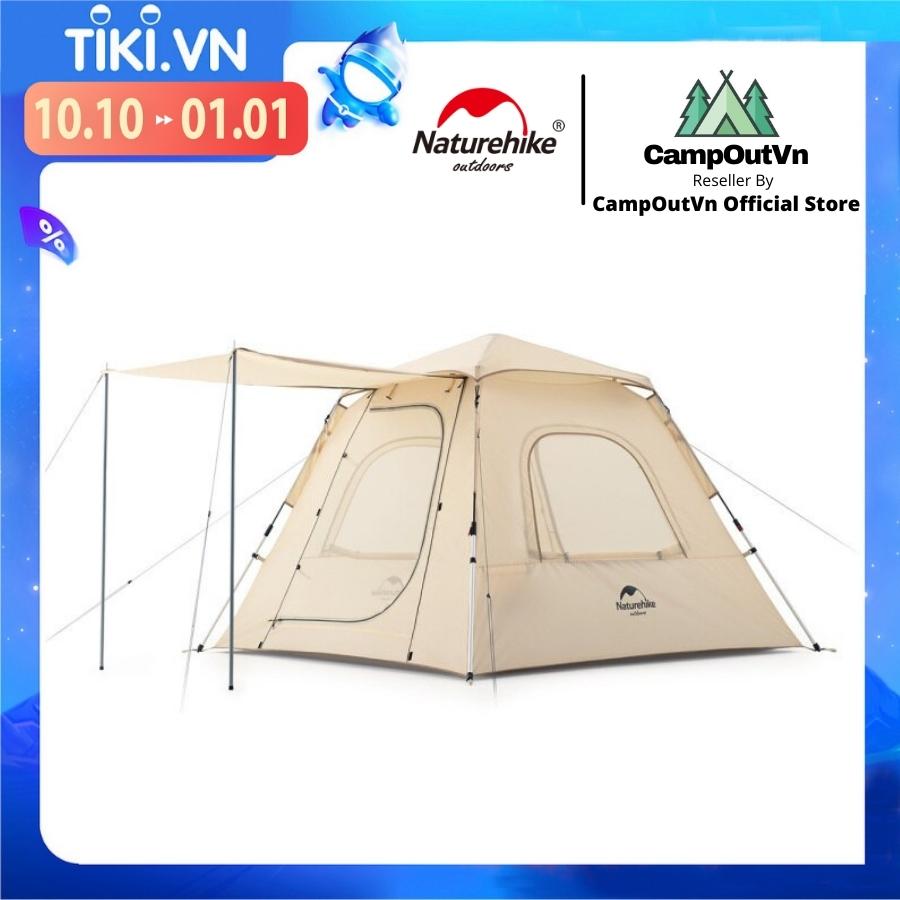 Lều cắm trại Naturehike tự bung vintage 4 người mái che glamping du lịch dã ngoại A436