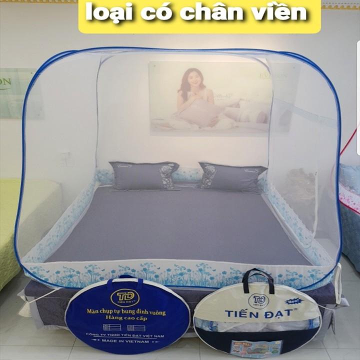 Màn chụp tự bung đỉnh vuông gấp gọn hàng đẹp có chân viền