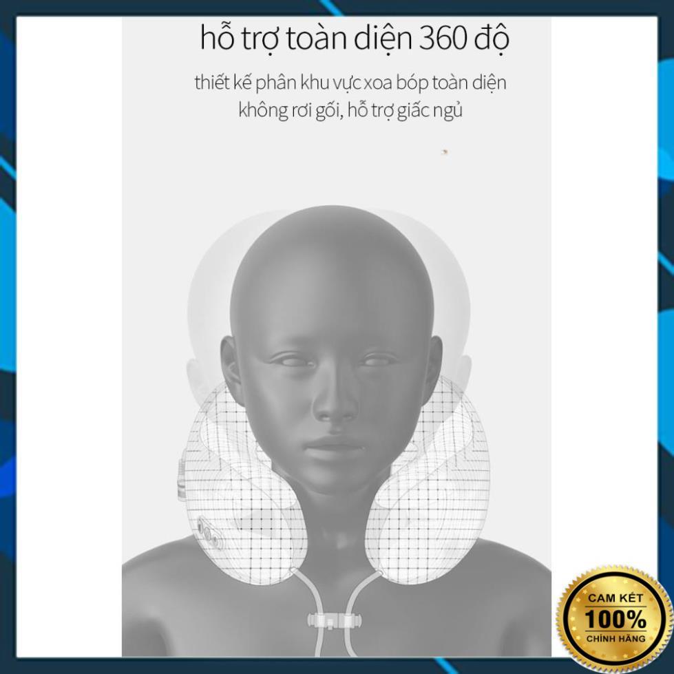 Gối Massage Cổ Chữ U Nhật Bản Cao Cấp - Máy Mát Xa Cổ Vai Gáy Có Sưởi Hồng Ngoại 4 Chức Năng Trị Liệu- Sạc Pin