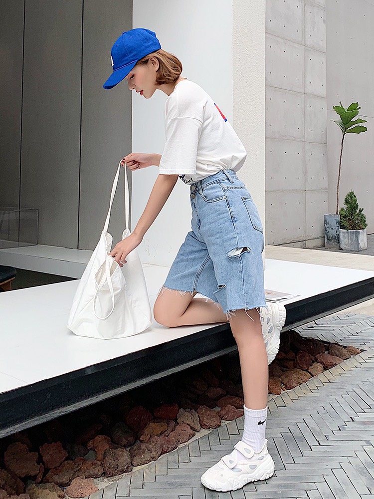 Quần jean ngố/lửng ngang gối BIG SIZE lưng cao,  vải mềm, phom rộng 3212