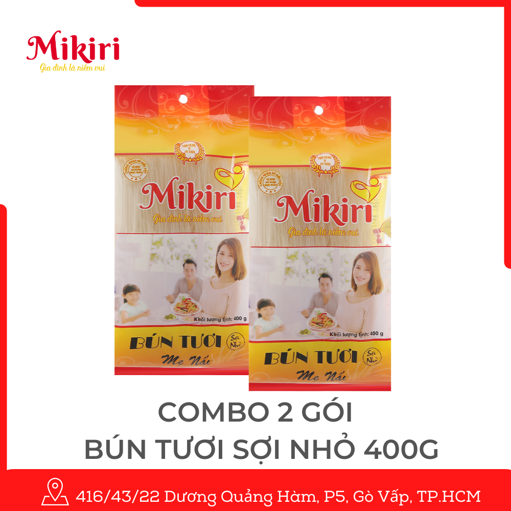 2 Gói Bún Tươi Mikiri 400g ( Sợi nhỏ)