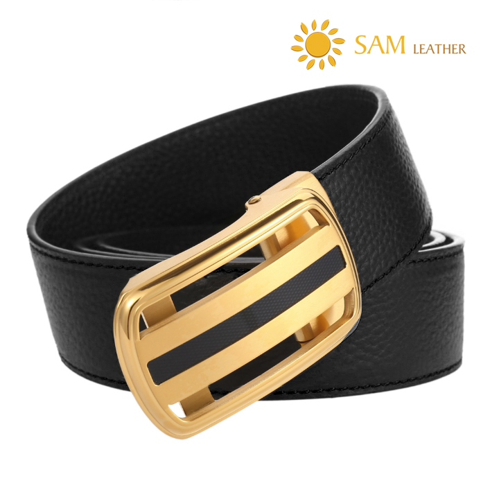 Dây Nịt Nam SAM Leather SFDN118 - Thắt Lưng Nam Da Bò Cao Cấp/ Mặt Khoá Thắt Lưng Inox Không Gỉ, Men's belts