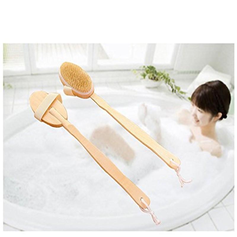 Bàn Chải Cọ Da Khô Cán Tháo Rời, Chải Cọ Da Khi Tắm Massage Cơ Thể Cực Sướng AOE1025