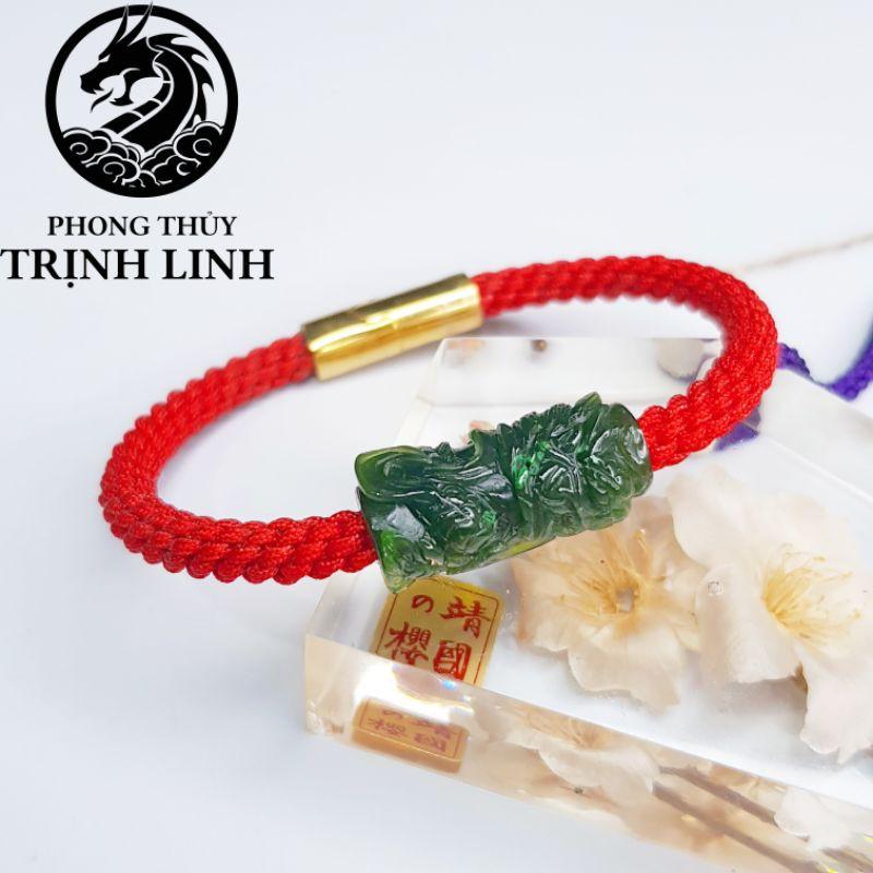 VÒNG LU THỐNG CHẠM XANH BÍCH CHẠM KHẮC RỒNG TINH XANH XẢO DÂY CAO CẤP