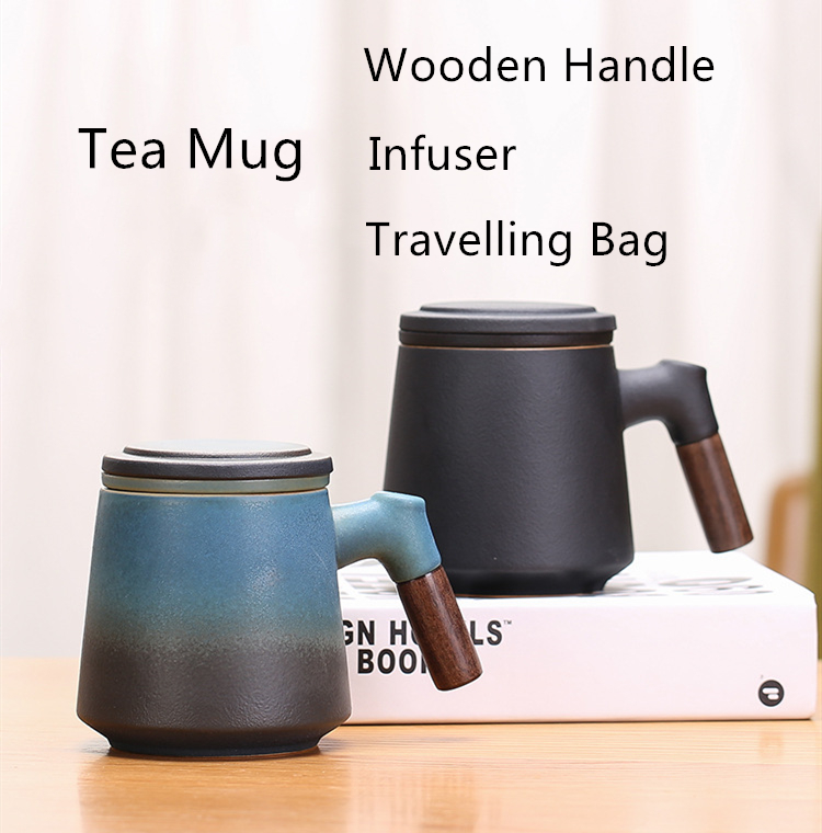 Cốc pha trà gốm sứ Ceramic Tea Mug with Infuser Strainer 400ml