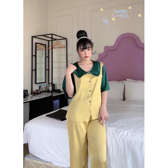 Đồ bộ lụa Latin cổ bèo