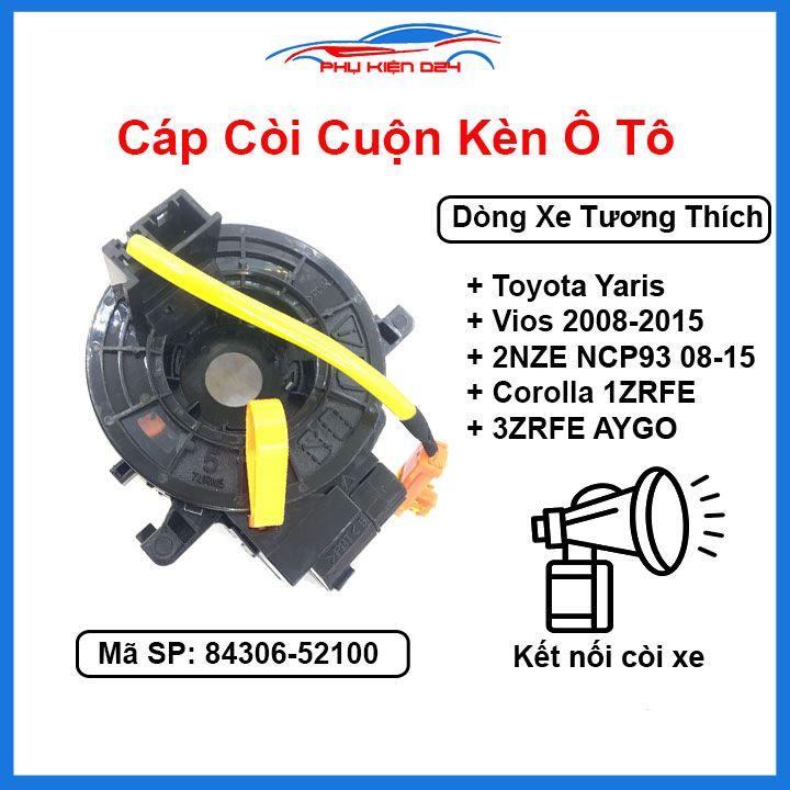 Cáp còi cho xe TOYOTA YARIS, VIOS 2NZE NCP93 08-15, COROLLA 1ZRFE 3ZRFE AYGO Mã 84306-52100