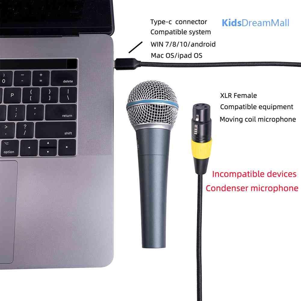 Mới Cáp Chuyển Đổi Từ Đầu Type-C USB 2.0 Sang XLR 3 Pin