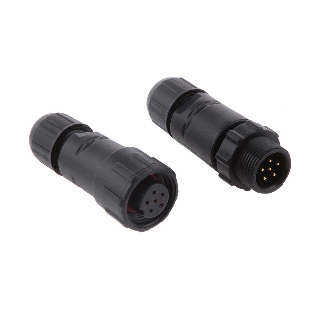 5A 7.5mm IP68 6 Pins Assembled Waterproof Electrical Cable Connector Socket - 5 pins