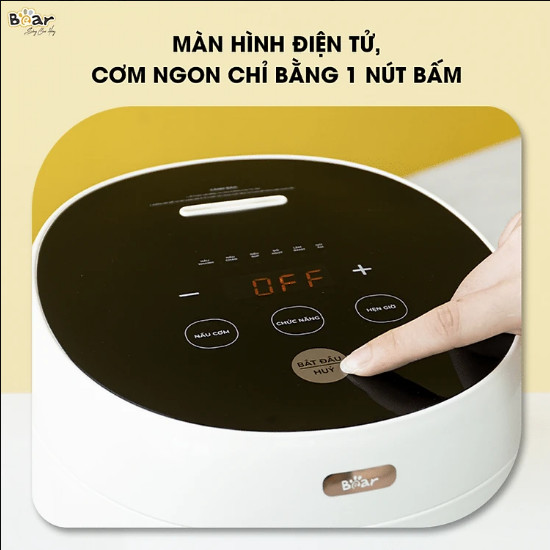 Nồi Cơm Cao Tần, Nồi Cơm Điện Thông Minh Đa Năng BEAR SB-NC30B Nấu Cơm Cực Ngon Dung Tích 3 Lít Công Suất 600 W - Hàng chính hãng