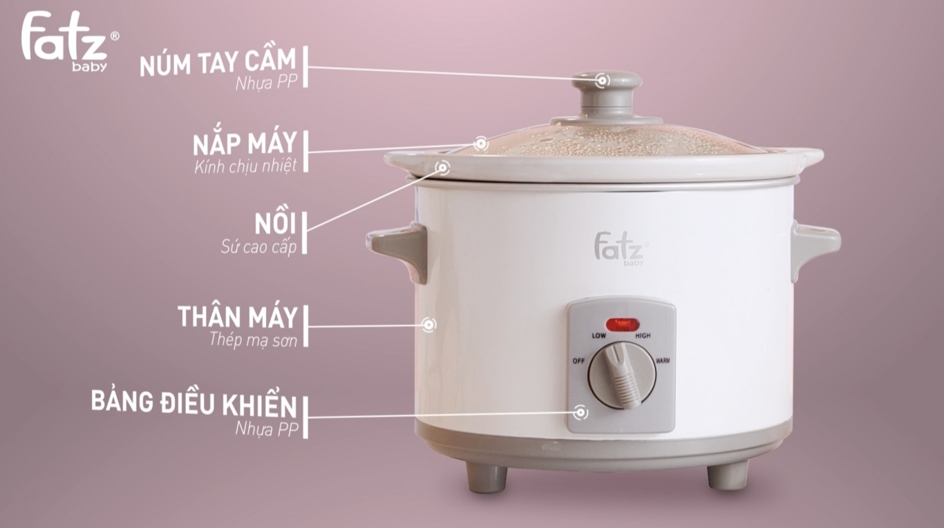 NỒI NẤU CHẬM 2.5L FATZ BABY SLOW 3 - FB9025MH