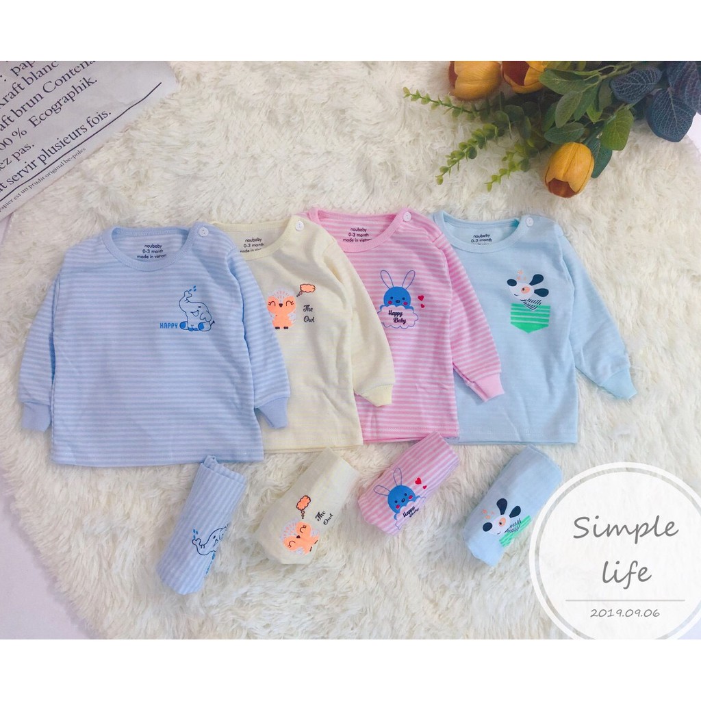 Bộ quần áo thu đông dài tay chất cotton hàng Việt Nam chất lượng cao cho bé từ 0-15 tháng