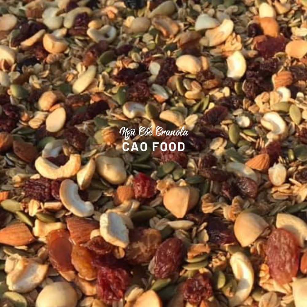 [500GR] Granola siêu hạt CAO FOOD - Ngũ cốc hạt nướng mật ong dinh dưỡng, healthy, keto, ăn kiêng, ăn chay,...