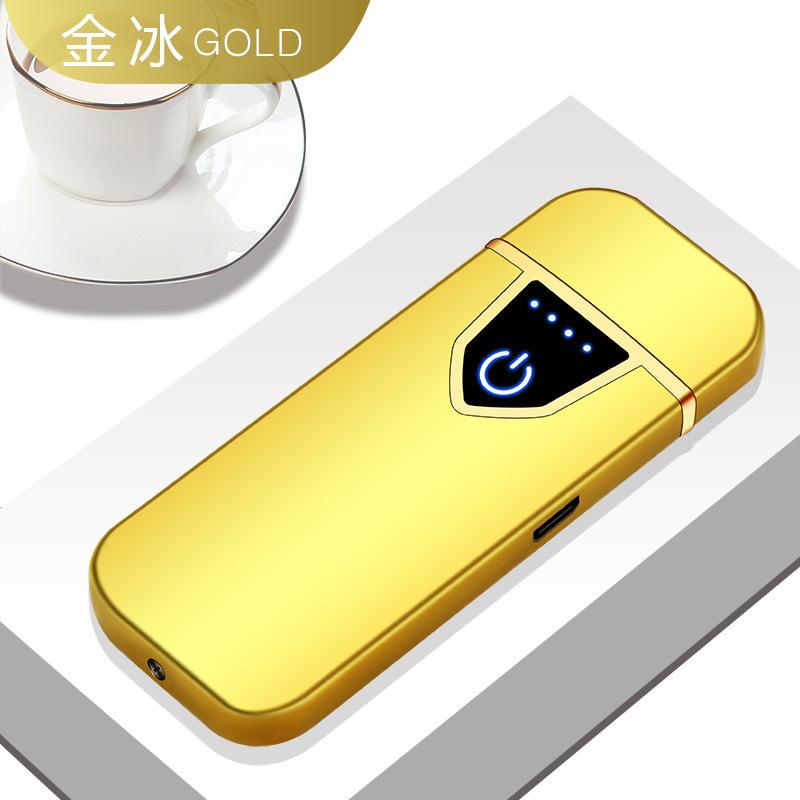 Đảm bảo chất lượng 711 cảm ứng vân tay sạc bật lửa chống gió cảm ứng siêu mỏng usb logo cố định bật lửa điện tử