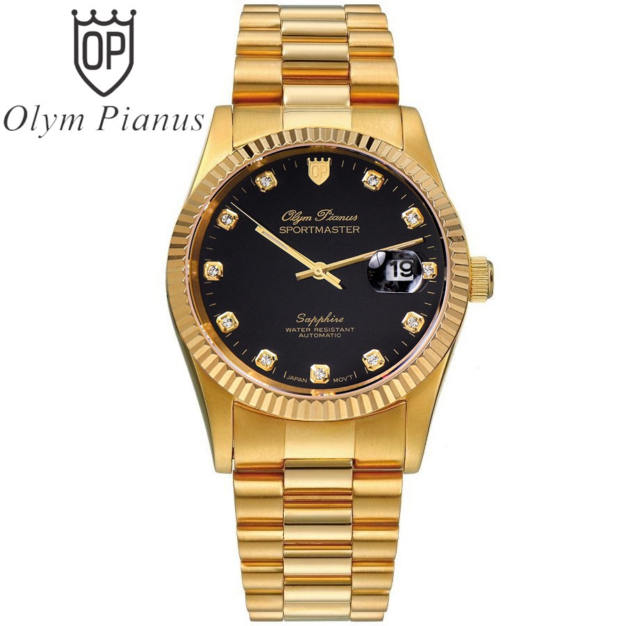 Đồng hồ nam dây kim loại Olym Pianus OP89322 OP89322AGK đen