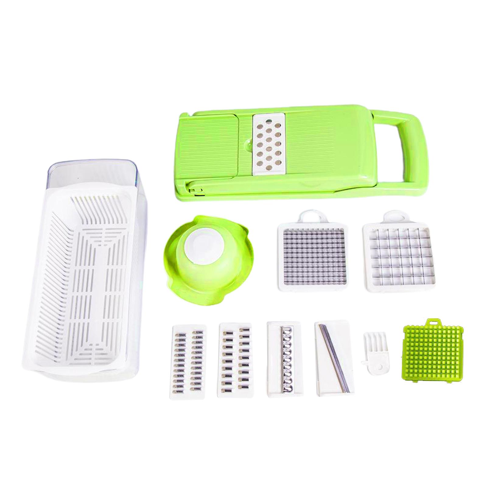 8 in 1 Vegetable Chopper for Salad Potato Food Chopper Kitchen Gadgets green