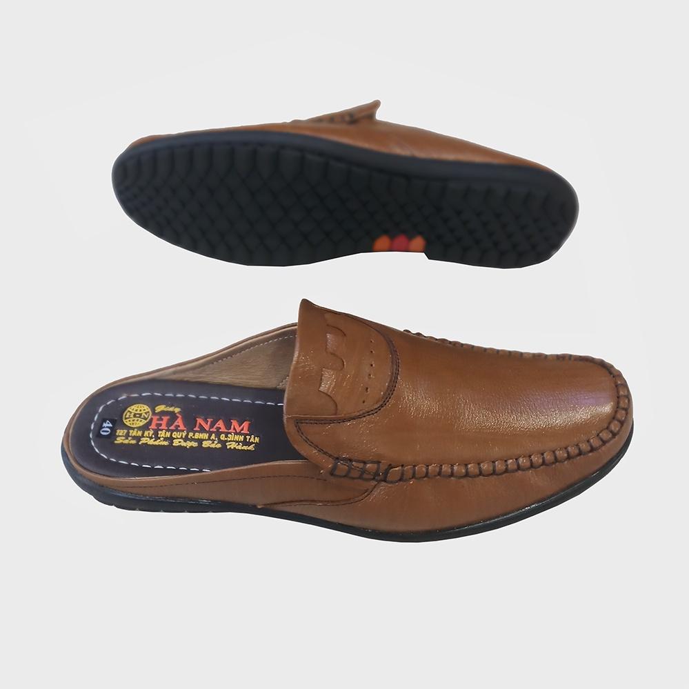 Dép Bít Mũi Nam Da Bò Thật TiTi ĐÔ Cao Cấp GSB20118d