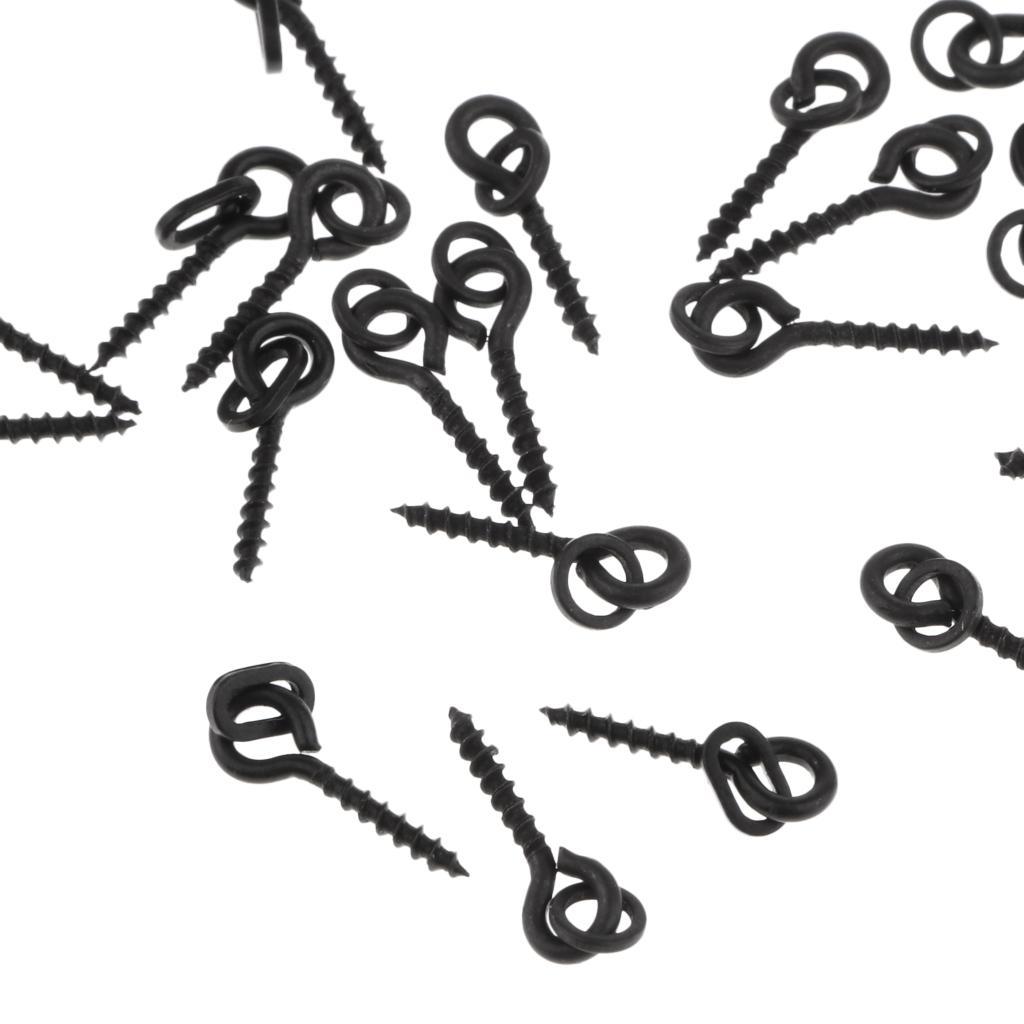 40pcs Steel Boilie Bait Screw Fishing Bait Ring Swivel Carp Fishing Terminal Tackle