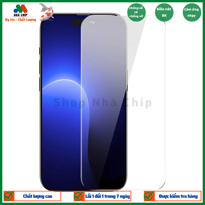 Kính cường lực siêu bền Baseus All-glass Tempered Glass Film 0.3mm Cho iPhone 14/13 Series (2 miếng/hộp) - Hàng chính hãng