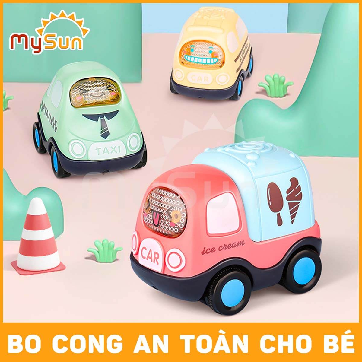 Bộ xe ô tô đồ chơi trẻ em nhỏ mini cho bé 1 2 3 4 5 tuổi cao cấp giá rẻ hộp màu đẹp MySun