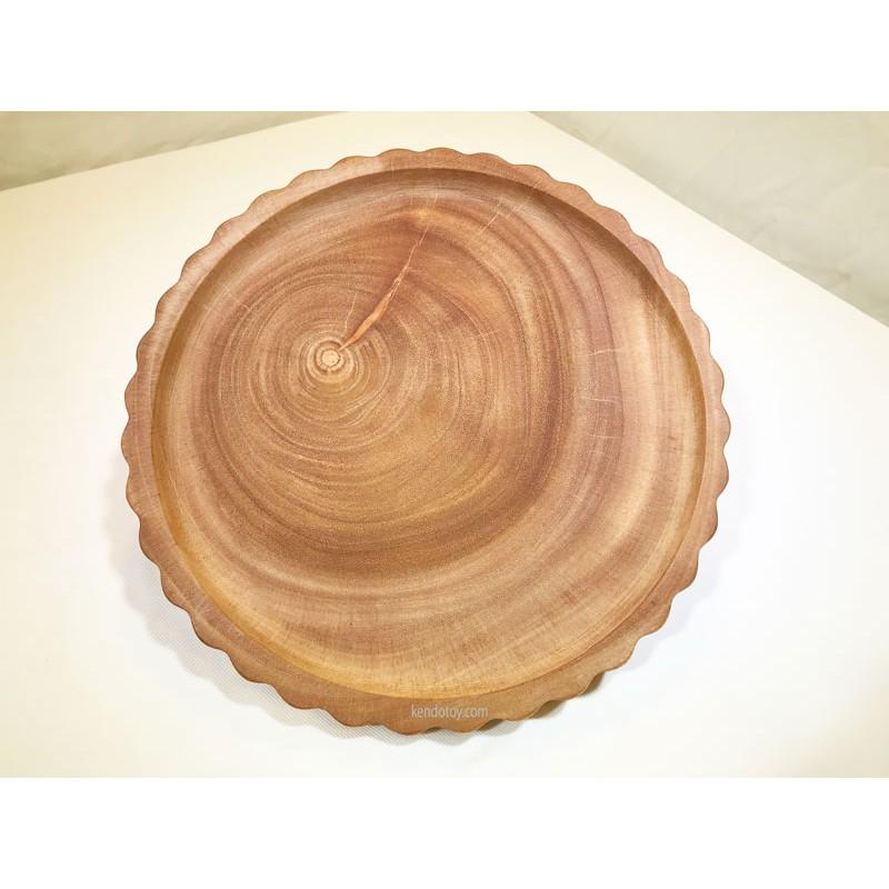 Khay gỗ xà cừ tự nhiên tạo hình bánh quy tròn | Wooden tray