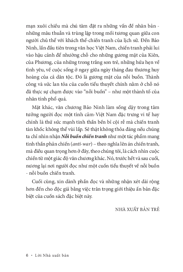 NỖI BUỒN CHIẾN TRANH - Bìa cứng