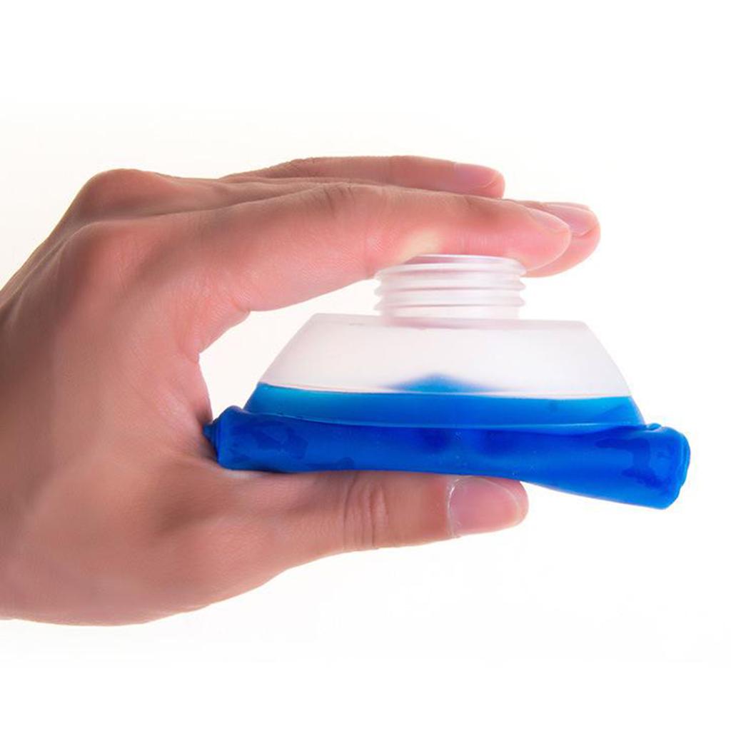TPU Soft Flask Running Collapsible Water Bottles for Hiking 450ml Blue