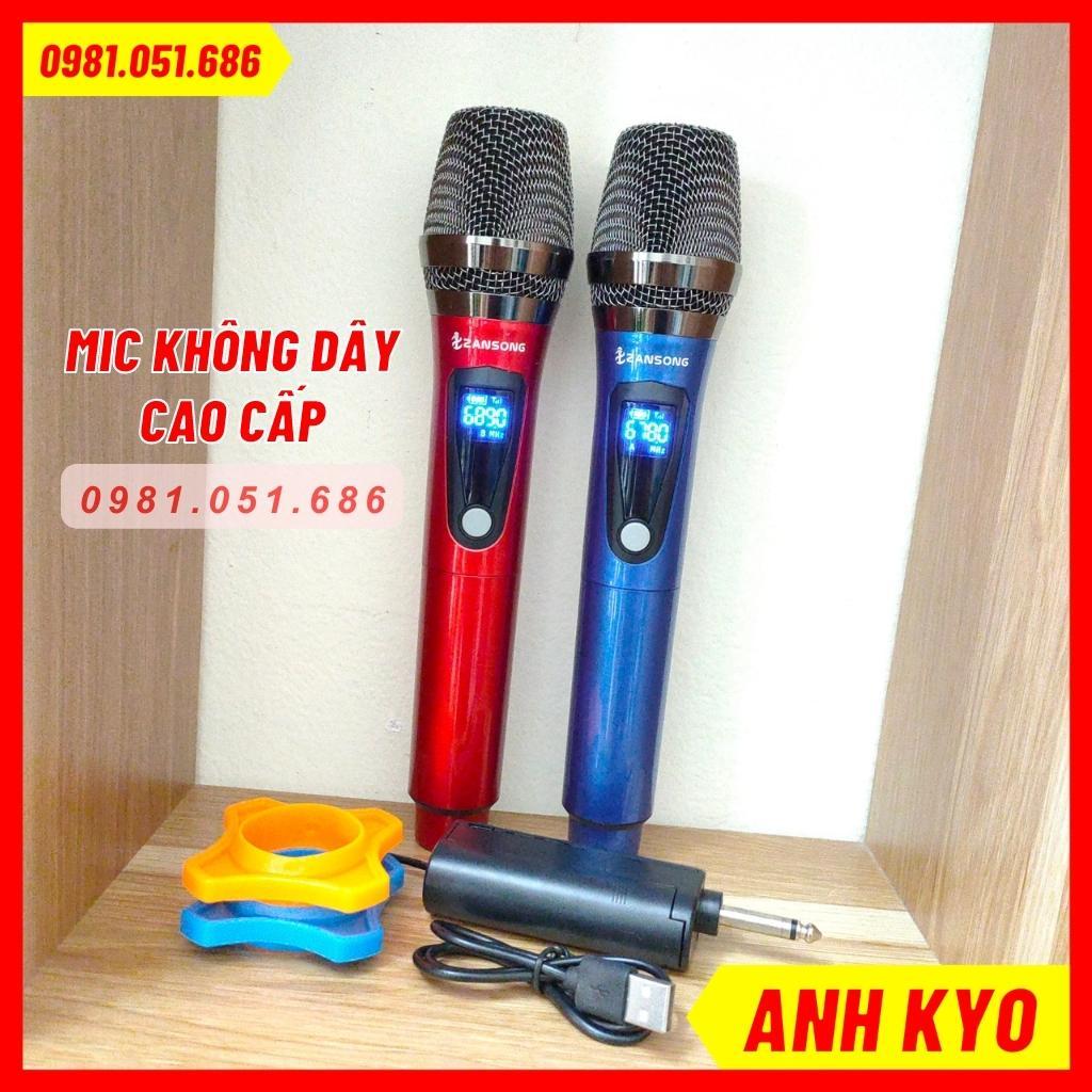 Mic Không Dây Cao Cấp ZANSONG Cao Cấp. Có Thể Kết Nối Loa Kéo, Âm Ly,Mic Thu Âm. Tặng Kèm Pin Gắn Mic. Bảo Hành 12 Tháng