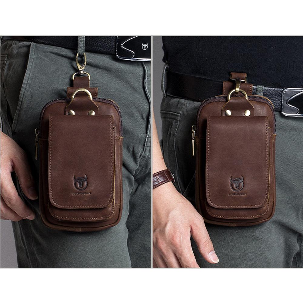 Túi Da Đựng Điện Thoại Móc Thắt Lưng Nằm Dọc Tiện Dụng Bullcaptain