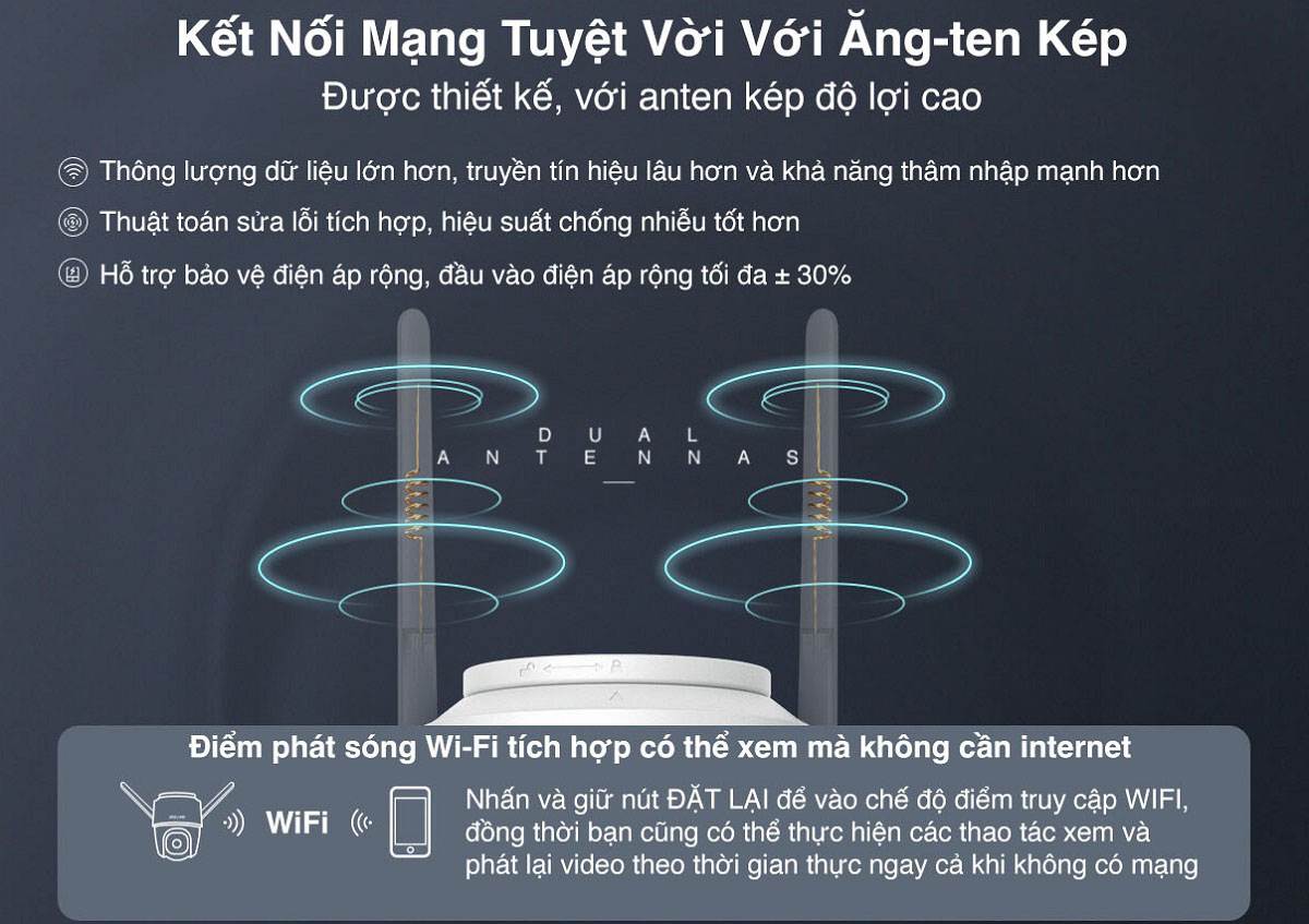 Camera WIFI Ngoài Trời, Có Màu Đêm, Đàm Thoại IMOU S21FEP 2MP Và S41FEP 4MP - Hàng chính hãng