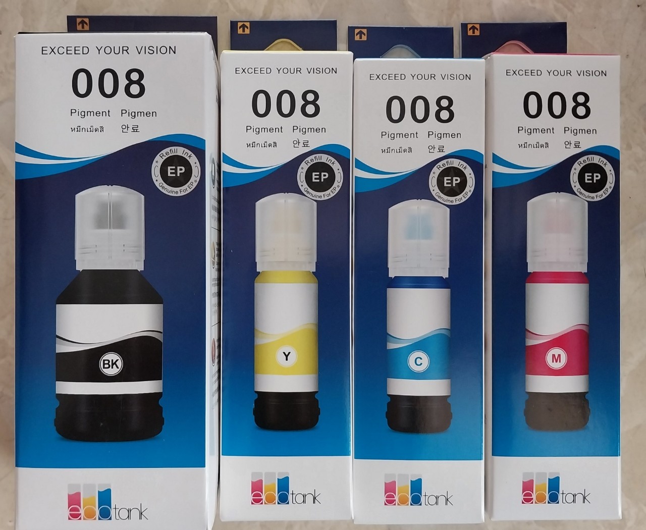 Set 4 màu CMYK Mực in dầu pigment đa năng dành cho EPN-hàng nhập khẩu