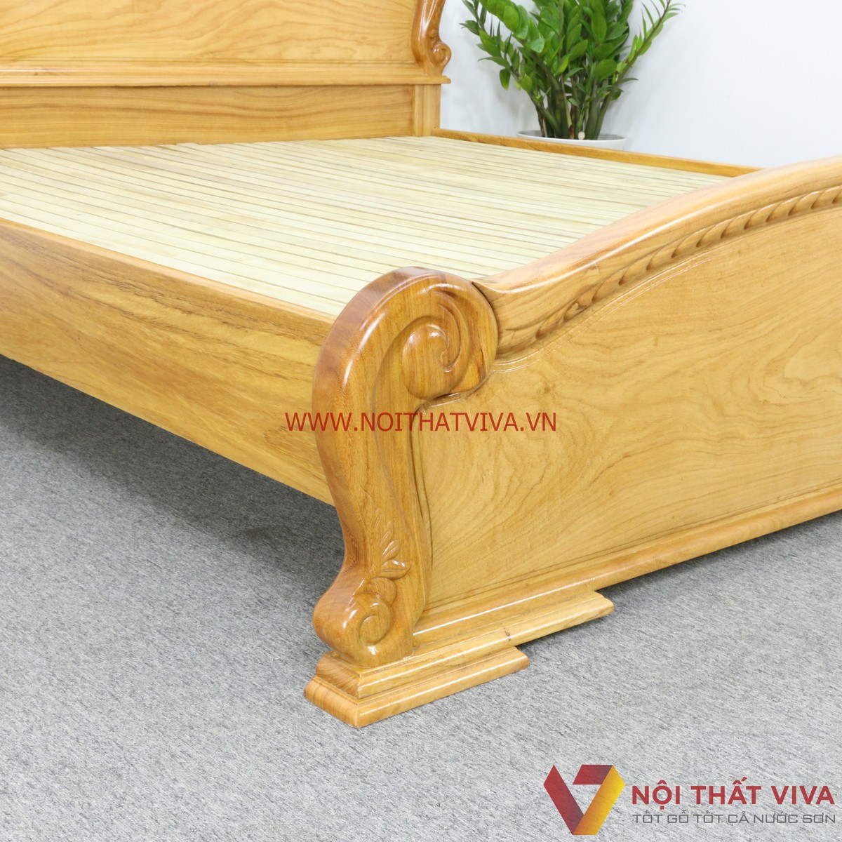 Giường Ngủ Gỗ Gõ Đỏ Đầu Vòm Cao Cấp Hiện Đại