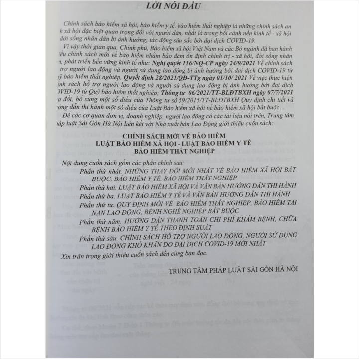 Sách Chính Sách Mới về Bảo Hiểm - Luật Bảo Hiểm Xã Hội - Luật Bảo Hiểm Y Tế - Bảo Hiểm Thất Nghiệp - V2155D
