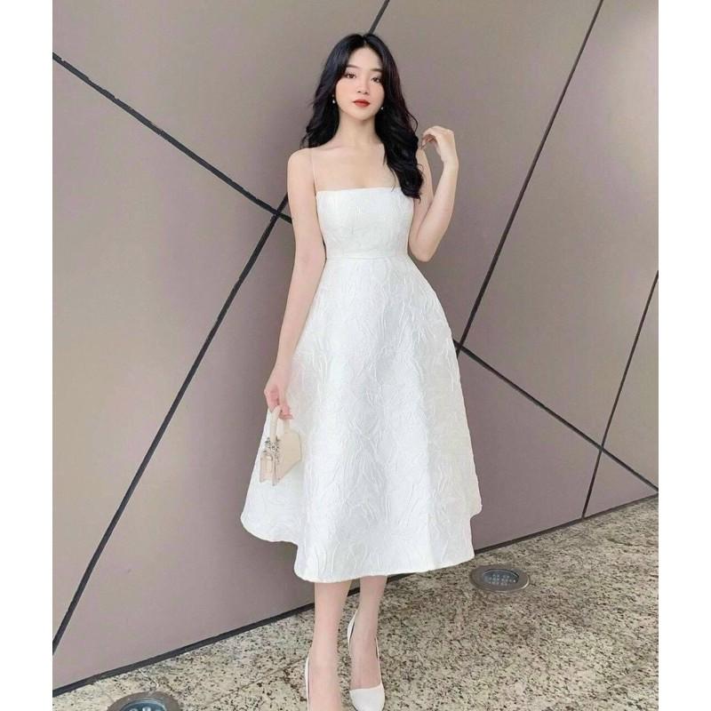 ĐẦM XOÈ GẤM 2 DÂY SIÊU XINH - SIZE M/L ĐẾN 57kg - MS245VMM MM
