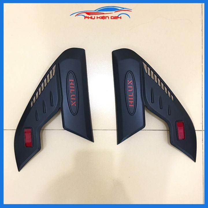 Ốp mí đèn pha hậu Hilux 2016-2017-2018-2019-2020-2021 nhựa đen bản 2 cầu
