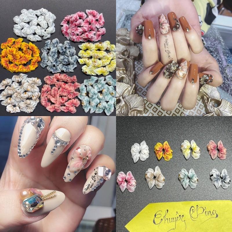 Hoa Bột nail “ sét 10 bông cúc đá vẽ”