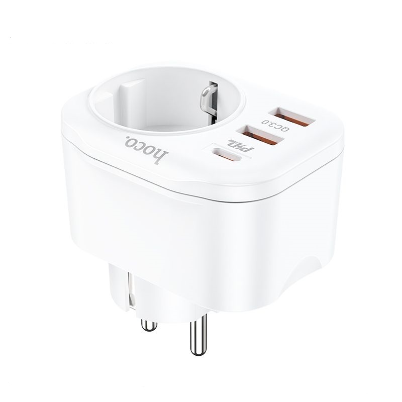 Phíc cắm đa năng 3 trong 1, ổ cắm công suất cao 4.000W, 1 typec sạc nhanh 20W, 2 cổng usb 3.0 tiện lợi - Hàng nhập khẩu