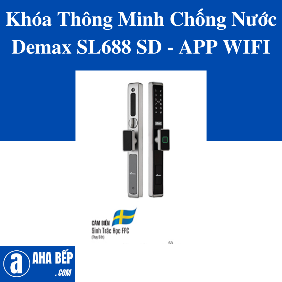 Khóa Thông Minh Chống Nước Demax SL688 SD - APP WIFI. Hàng Chính Hãng