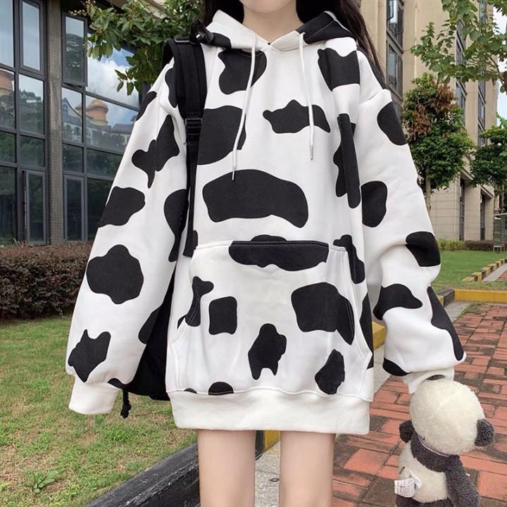 Áo Hoodie Bò Sữa - Áo Khoác Nỉ Bông Bò Sữa Form Rộng Unisex Nam Nữ Ulzzang Iteam HOT TREND