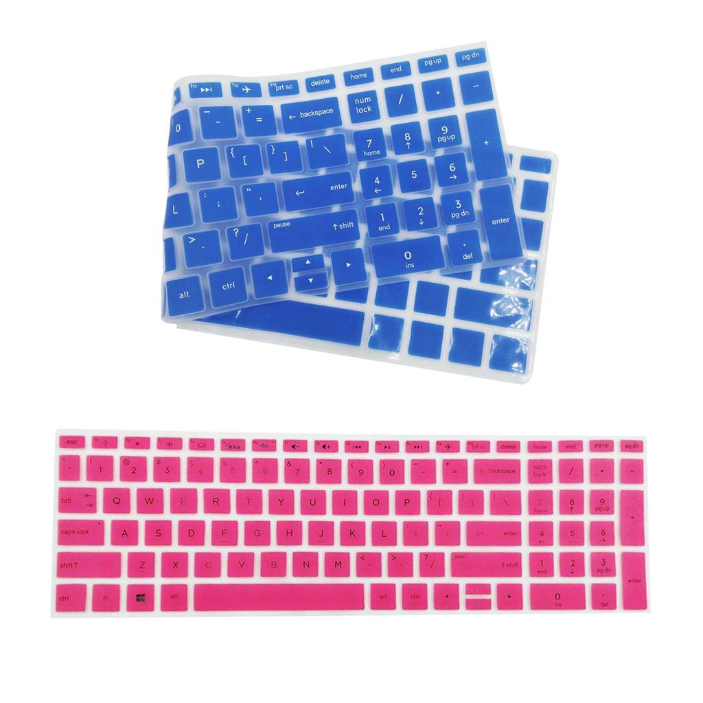Silicone Notebook Keyboard Skin Cover for 15.6''BF Laptop Pink & Blue
