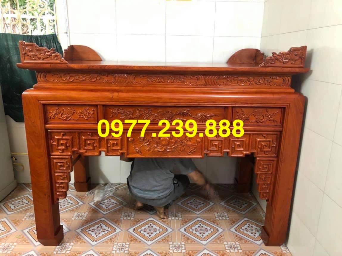 bàn thờ gỗ sồi nga bàn + tủ 89cm