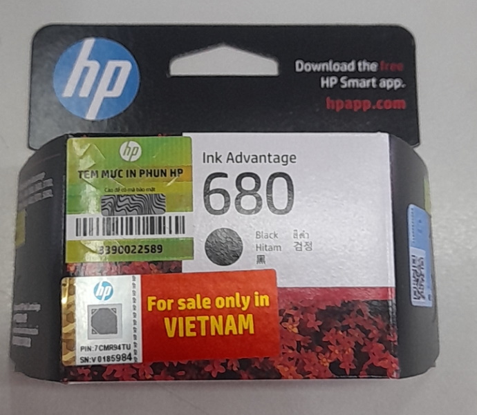 Mực in Phun HP 680 - Đen - Hàng Chính Hãng