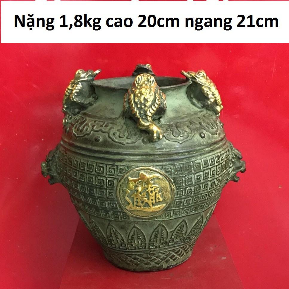 Hũ cóc ngậm tiền bằng đồng nặng 1,8kg