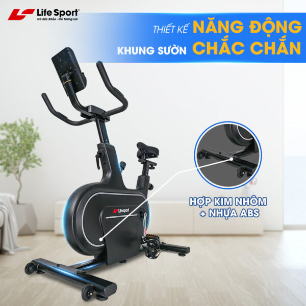 Xe Đạp Tập Lifesport LS-5977, Xe Đạp Tập Khung Sườn Chắc Chắn, Kháng Lực Đa Cấp Độ, Mà Hình Hiển Thị Chi Tiết Thông Số