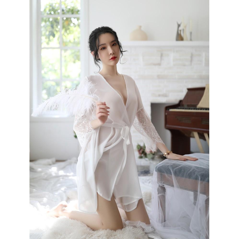 Áo choàng ngủ sexy chất voan mỏng gợi cảm quyến rũ k12