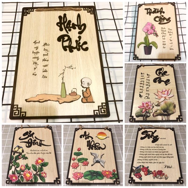 Tranh gỗ bảng gỗ decor bảng gỗ trang trí kích thước lớn chất liệu gỗ bền đẹp chữ thư pháp làm quà tặng