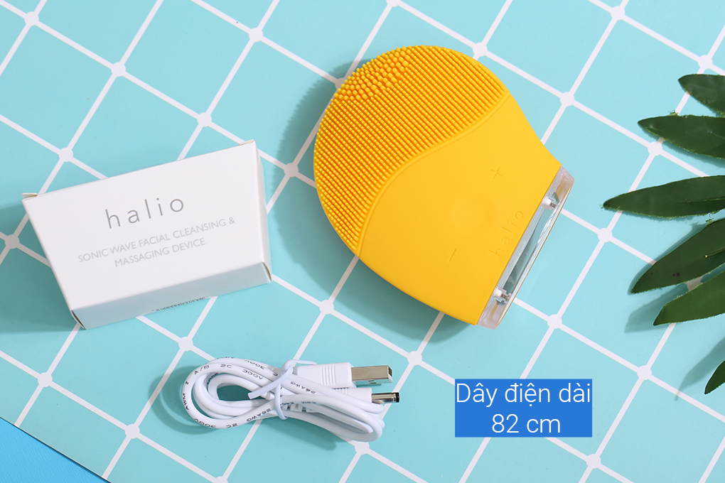 Máy rửa mặt và massage Halio Facial Mustard - Hàng chính hãng