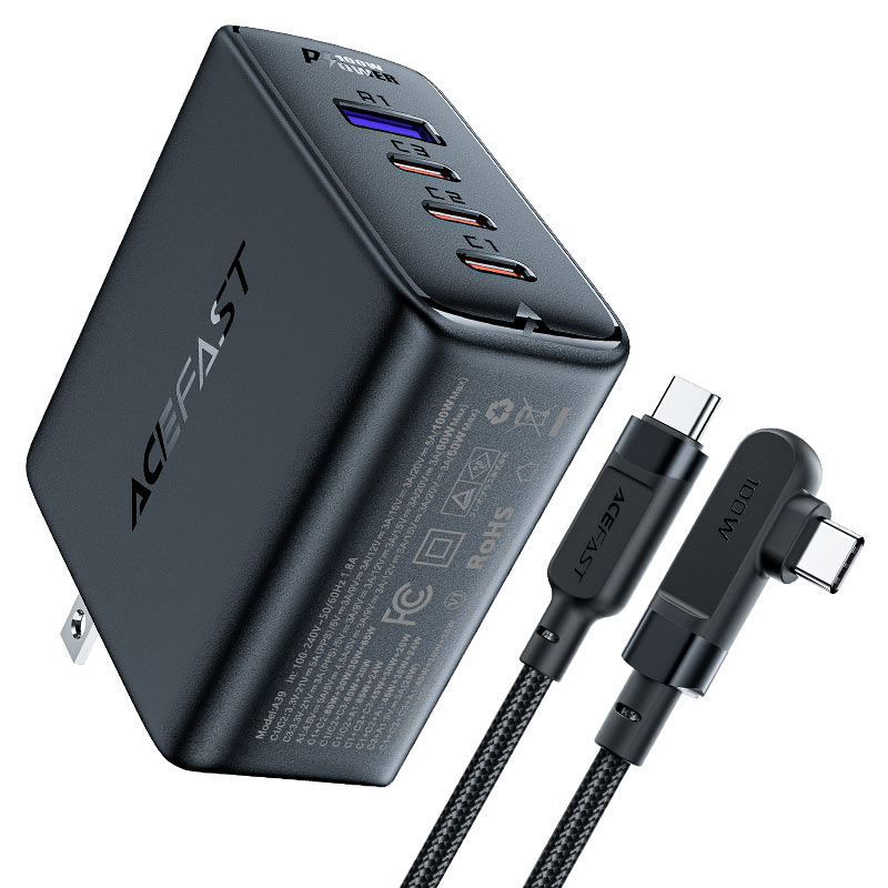 Sạc ACEFAST PD100W 4 cổng (3xUSB-C + USB-A) US - A39 - Hàng Chính Hãng