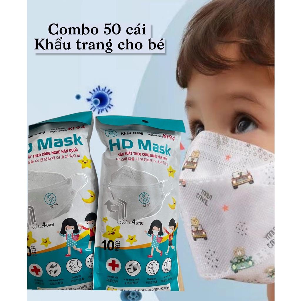 COMBO 50 KHẨU TRANG KF94 DÀNH CHO BÉ